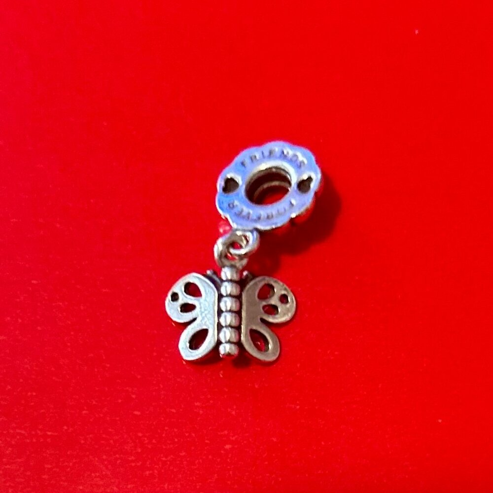 PANDORA: Butterfly dangle charm BEST FRIENDS FOREVER